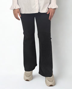 Glitzer-Flared Jeans in Dunkelgrau