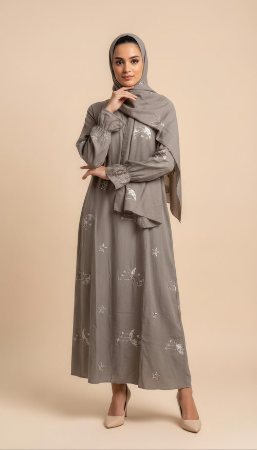 Abaya Ensemble in Marrone