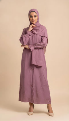 Abaya Ensemble in Rosa Scuro