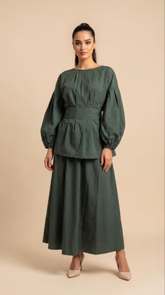 Amal Completo in Cotone in Verde Kaki