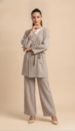 Coordinato in maglia Amara Taupe