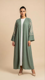 Amina Abaya Due Pezzi in Verde Kaki