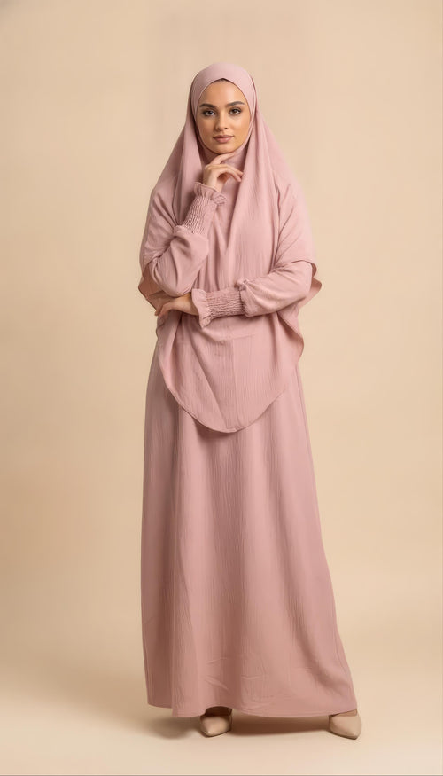Set Khimar Amina in Rosa
