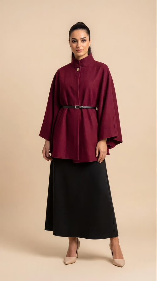 Giacca Aurora Bordeaux con cintura