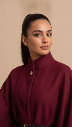 Giacca Aurora Bordeaux con cintura