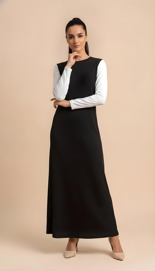 Sottoveste in cotone - Nero