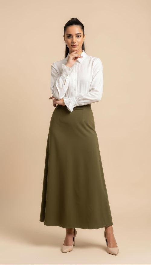 Gonna Elif in Verde Kaki