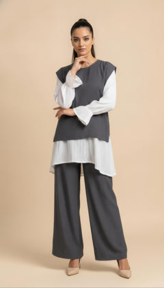Coordinato Tre Pezzi Élise in Grigio Scuro