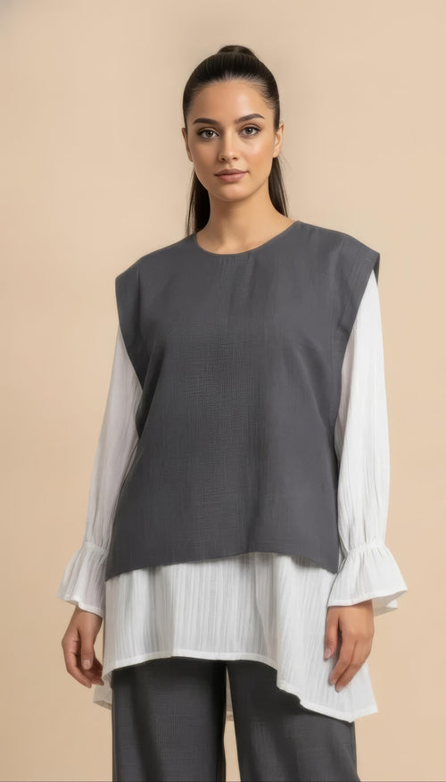 Coordinato Tre Pezzi Élise in Grigio Scuro