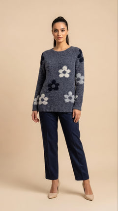 Maglione Flora Blu jeans