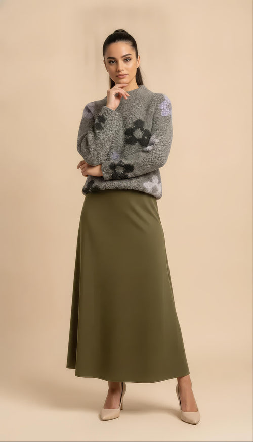 Maglione Flora Verde Kaki