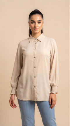 Camicia lunga con eleganti dettagli sulle maniche