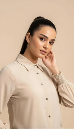 Camicia lunga con eleganti dettagli sulle maniche