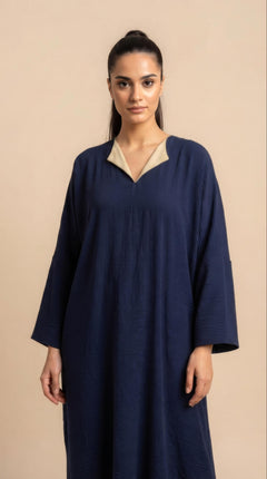 Layan Abaya in Blu Navy