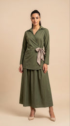Mira Completo in Cotone in Verde Kaki
