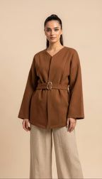 Giacca Nisa Marrone con Cintura