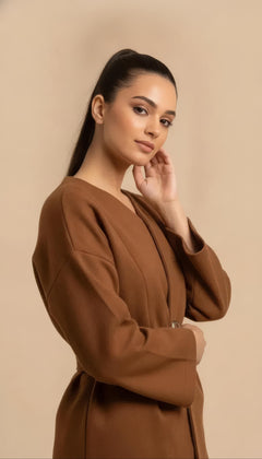 Giacca Nisa Marrone con Cintura