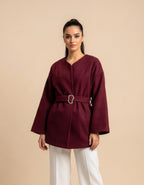 Giacca Nisa Bordeaux con Cintura
