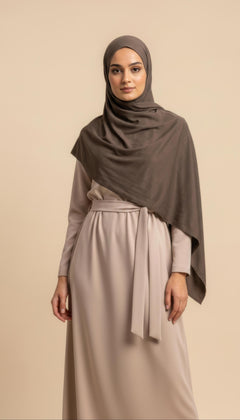 Premium Jersey Hijab - Marrone scuro