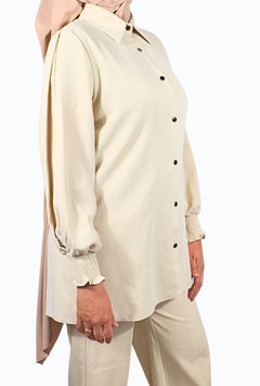 Lange Bluse mit eleganten Ärmelndetails