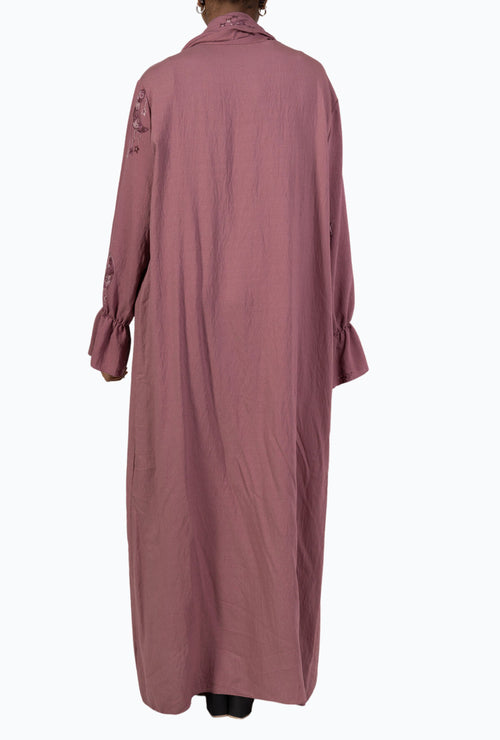 Abaya Ensemble Dunkelrosa