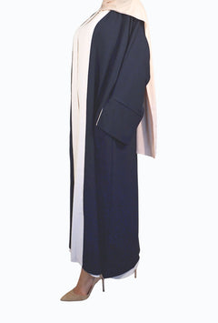 Layali Abaya Dunkelblau/Beige
