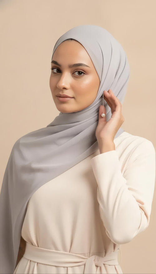 Soft Hijab Grigio Cielo