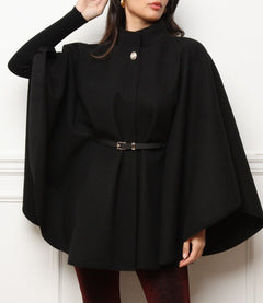 Aurora Jacke mit Gürtel in Schwarz