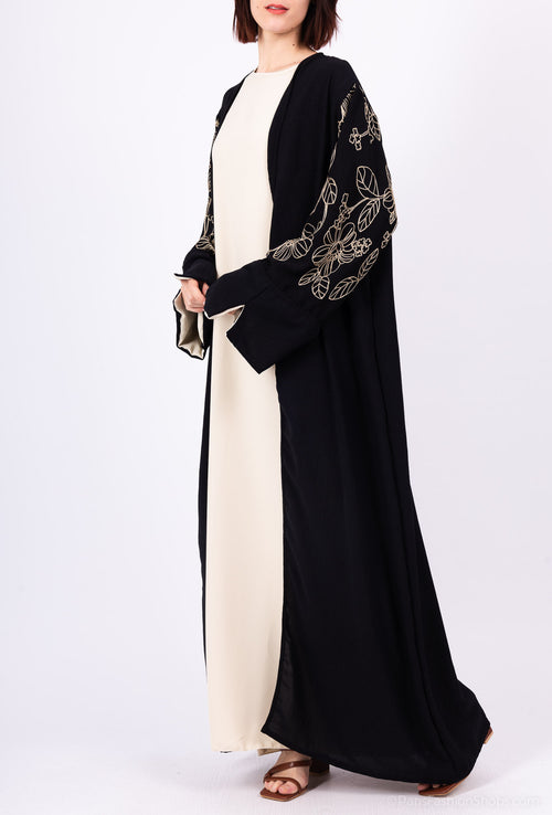 Amina Abaya Zweiteiler in Schwarz