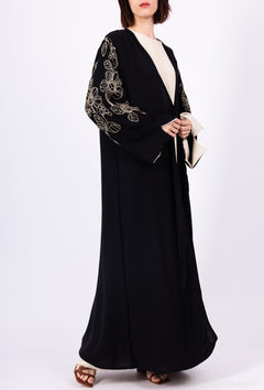 Amina Abaya Zweiteiler in Schwarz