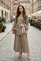 Mira Baumwolle Zweiteiler in Taupe