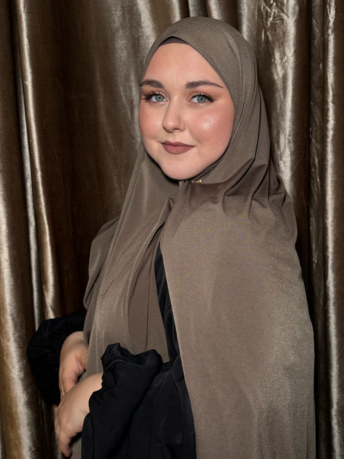Premium Jersey Hijab - Dunkelbraun