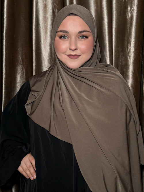 Premium Jersey Hijab - Dunkelbraun