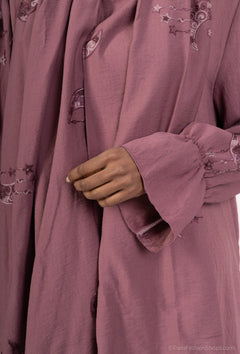 Abaya Ensemble Dunkelrosa