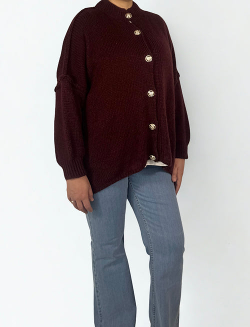 Alya Cardigan in Burgunderrot