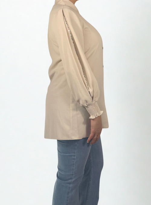 Lange Bluse mit eleganten Ärmelndetails