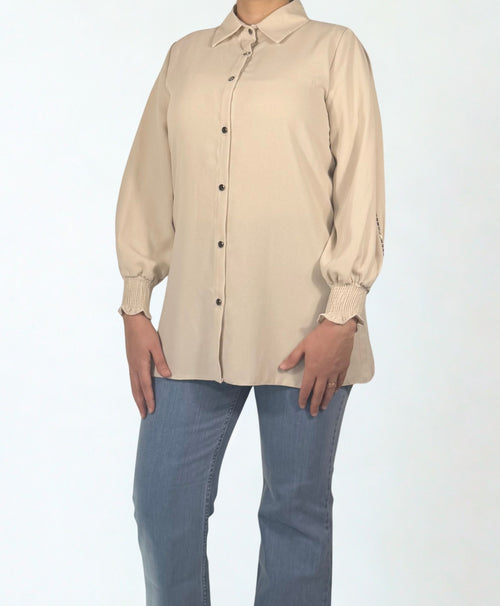 Lange Bluse mit eleganten Ärmelndetails