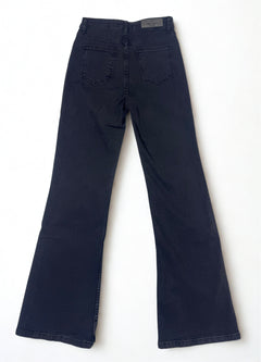 Glitzer-Flared Jeans in Dunkelgrau