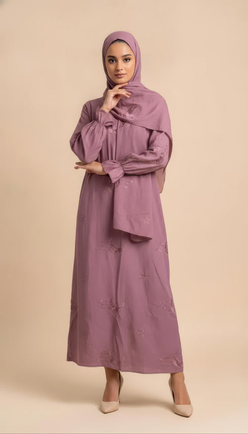 Abaya Ensemble in Rosa Scuro