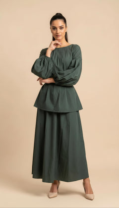 Amal Completo in Cotone in Verde Kaki