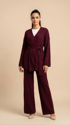 Coordinato in maglia Amara Bordeaux