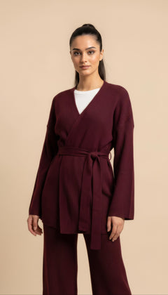 Coordinato in maglia Amara Bordeaux