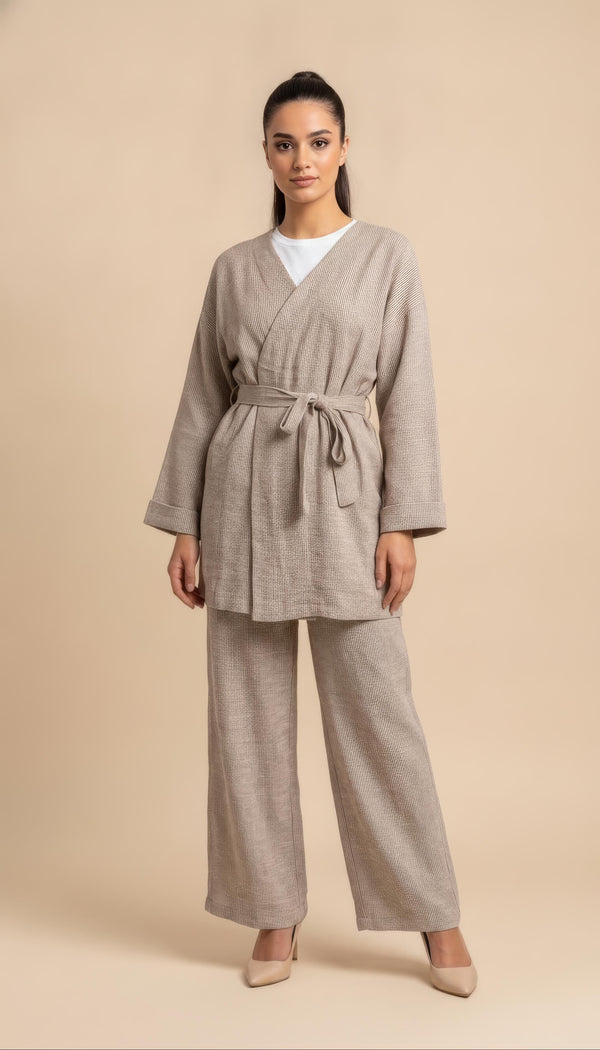 Amara Strick-Zweiteiler in Taupe