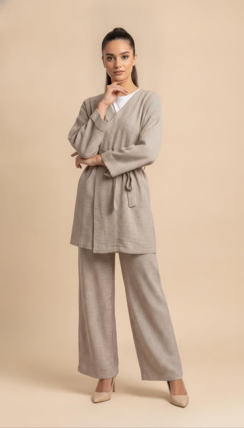 Coordinato in maglia Amara Taupe
