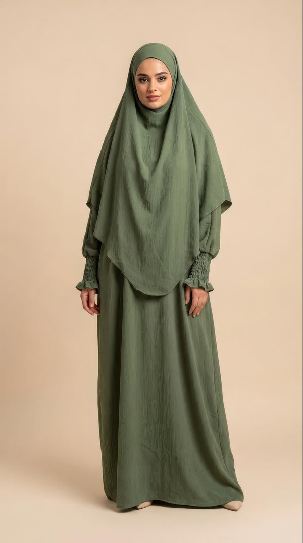 Amina Khimar-Zweiteiler in Kakigrün