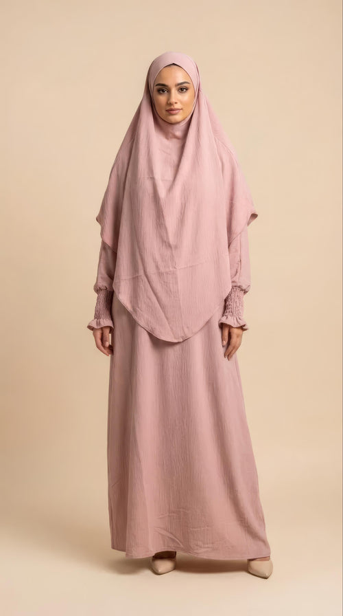 Set Khimar Amina in Rosa