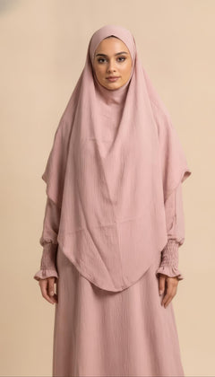 Set Khimar Amina in Rosa