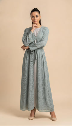 Set Abaya Amira in Azzurro Chiaro