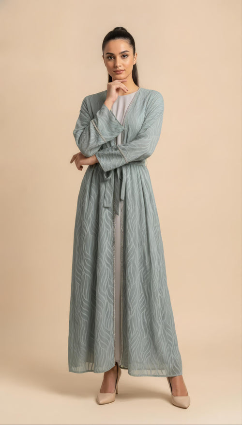 Set Abaya Amira in Azzurro Chiaro