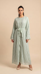 Set Abaya Amira in Verde Menta